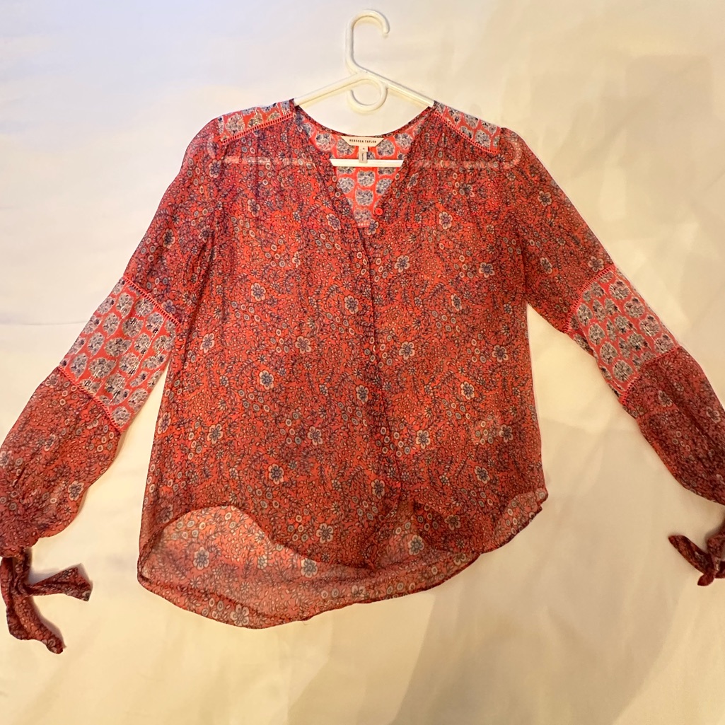 Rebecca Taylor Floral Sheer Top